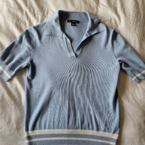 Saks Fitfth Avenue Blue V-Neck Sweater Design
